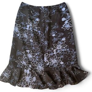 VTG Y2K Casual Corner Black Blue Fishtail Short Skirt Floral